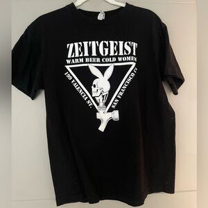 Gildan Black Short Sleeve Tee with White Graphic Design